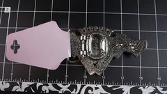 Collectible BRIGHT Finish STAINLESS STEEL Belt Buckle « PINK ENAMEL-PISTOLS »