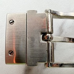 Perry Ellis Reversible Silver Tone Simple Basic Belt Buckle