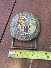 Vintage 1970&rsquo;s Solid Brass PEACE Belt Buckle Hippie Made by Tree Of Life Chile