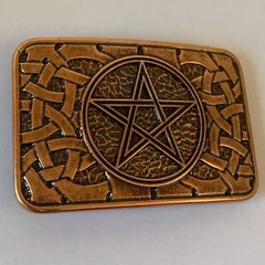 Pentagram Celtic Knot Belt Buckle Five Pointed Star Rectangular Occult Wiccan