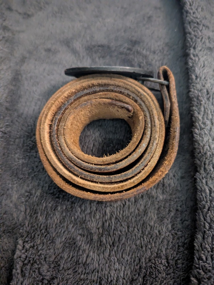 United States of America One Dollar Metal Belt Buckle tooled leather belt