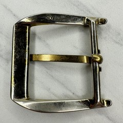 Vintage Silver Gold Tone Simple Rectangle Belt Buckle Fits 1.75&Prime; Belt