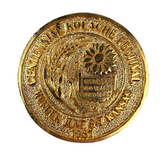 Centennial Kolache Festival Munden Kansas 1987 Gold Tone Belt Buckle #61