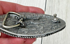 Vintage 1995 EGE Soaring Bald Eagle Silver Belt Buckle Made in USA Rockabilly 3D
