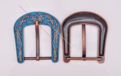 HUGE BIG VINTAGE COPPER FLOWR RODEO RANGER COWBOY TEXAS WESTERN PIN BELT BUCKLE