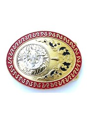 Western Buckle Gold Silver Red Longhorn Horseshoe Cowboy Fit 2 » Hebilla Vaquero