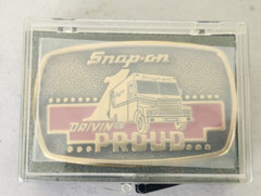 1989 Snap-on Tools Solid Brass Box Truck Drivin Proud Belt Buckle BTS SSX-1313