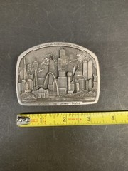 American Construction Worker Numbered 7/5000 Belt Buckle 1988 Made In USA Pewter