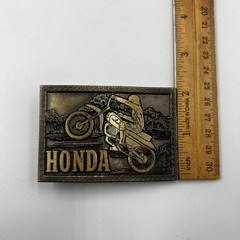 VINTAGE HONDA BELT Buckle Solid Brass Motorcycle Buckle Dirt Biker Motorcross