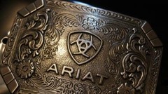 Ariat® Western Belt Buckle Logo Floral Silver A37018