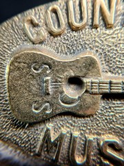 Solid Brass Country Music Guitar Belt Buckle