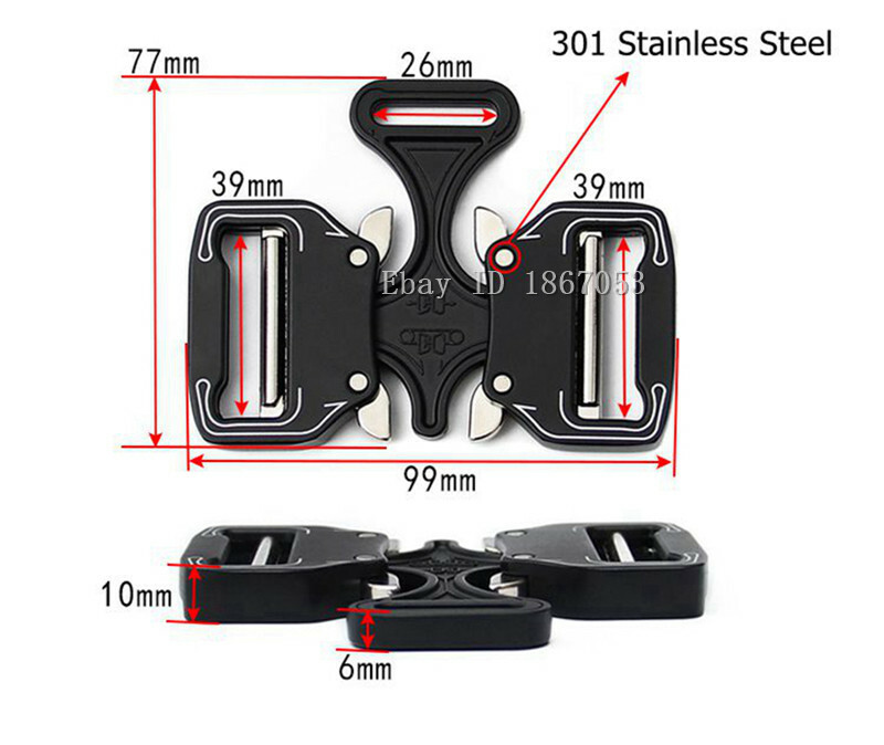 Double Buckle 38mm Belt Buckle Tactical Belt Quick Release Metal Webbing Outdoor