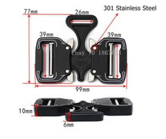 Double Buckle 38mm Belt Buckle Tactical Belt Quick Release Metal Webbing Outdoor