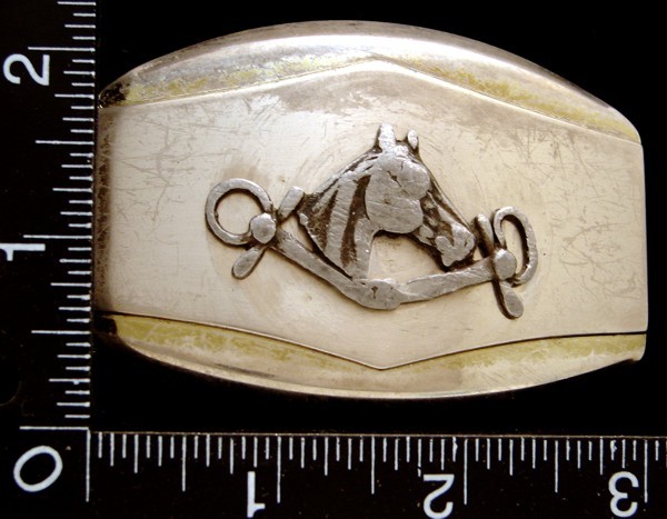 MG12156 VINTAGE ***HORSE HEAD*** ABSTRACT DESIGN WESTERN BELT BUCKLE