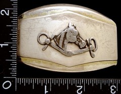 MG12156 VINTAGE ***HORSE HEAD*** ABSTRACT DESIGN WESTERN BELT BUCKLE