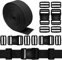 Webbing Straps 1.5 Inch Heavy Duty No Sewing Pack of 4 Buckles Clips 12 Pcs for