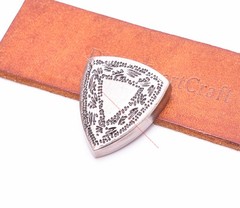30MM Engraved Floral Western Leathercraft 4-Piece Set Belt Buckle Antique Silver