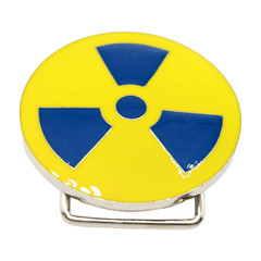 Unisex Fashion Belt Buckle Silver Metal Yellow Nuke Bomb Nuclear Animation Anime