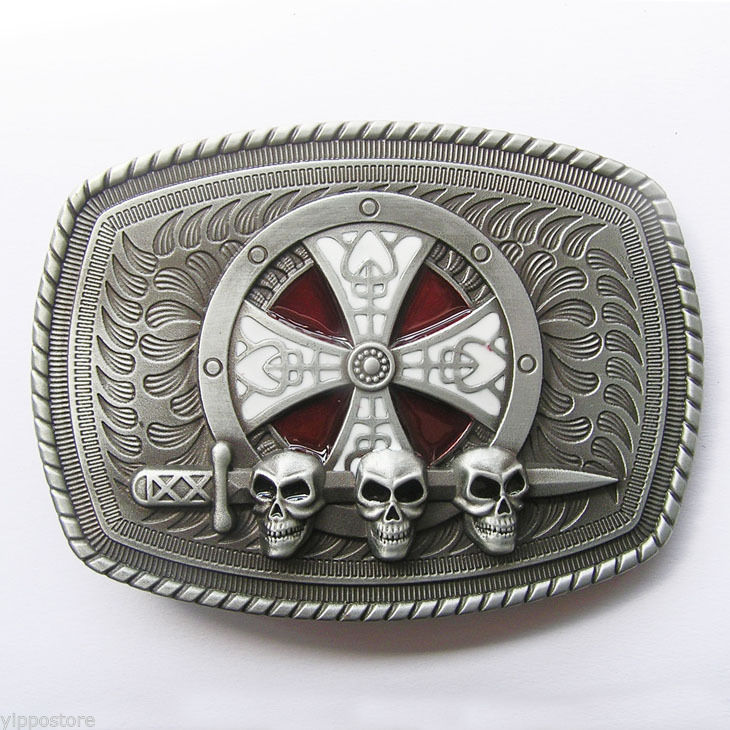 Celtic Shield Skull Sword Metal Belt Buckle