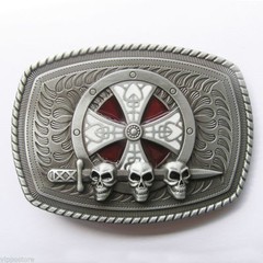 Celtic Shield Skull Sword Metal Belt Buckle