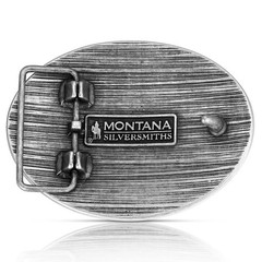 Montana Silversmiths Attitude Show Steer Western Oval Belt Buckle