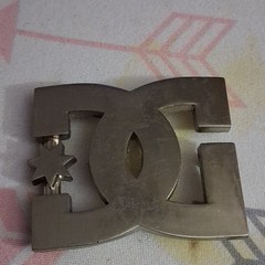 DC Shoes Silver Metal Logo Belt Buckle Clamp Closure Fits 1.5in Belt Men