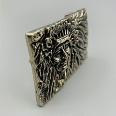 Vintage Pure Copper Indian Chief Portrait Men&rsquo;s Belt DIY Board Buckle