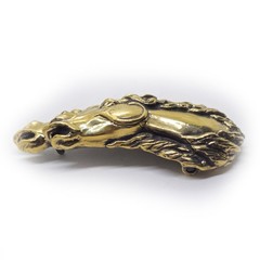 Horses Couple Running Brass Belt Buckle