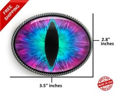 Purple Monster Eyeball Belt Buckle – Halloween Taxidermy Cosplay Buckle – 94-E