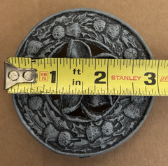 Scottish Design Belt Buckle Thistle Around Flower Center Blue/Gray Color 3&Prime;