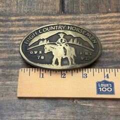Vintage High Country Horsemen 1978 1st Place Brass Belt Buckle Cowboy Western
