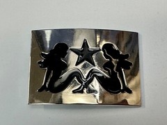 DOUBLE Sexy Mudflap Girl Truckers Silhouette Polished Reflective belt buckle