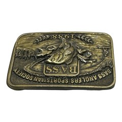 Belt Buckle Vintage 1988 BASS Bass Anglers Sportsman Society Brass USA Made