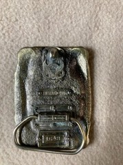 Belt Buckle 1986 USA American Firefighter « No Sleep Tonight » Brass, Enamel