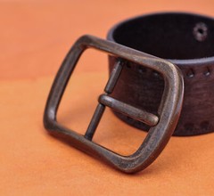 Heavy Duty Solid Antique Copper Two-Tone Center Bar Pin Belt Buckle Inner 40mm