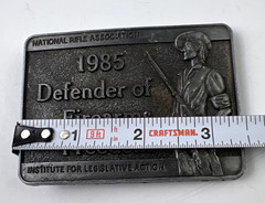 Defender of Firearms 1985 Freedom Belt Buckle National Rifle Association NRA