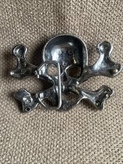 Vintage Rhinestones Punching Fist Skulls Belt Buckles Set Of 2