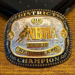 VTG Vintage Gist Bronze NBHA National Barrel Horse Nebraska Champion Belt Buckle
