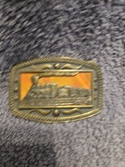 Train Railroad Belt Buckle Orange Brass Cii New York Vintage – DEBLOT