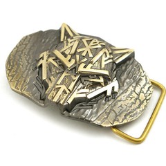 Runic Wolf Belt buckle, Scandinavian Old Norse Celtic wild animal werewolf
