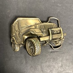 Vintage 70S Jeep Wrangler Brass Belt Buckle Made In USA M.B.C.I