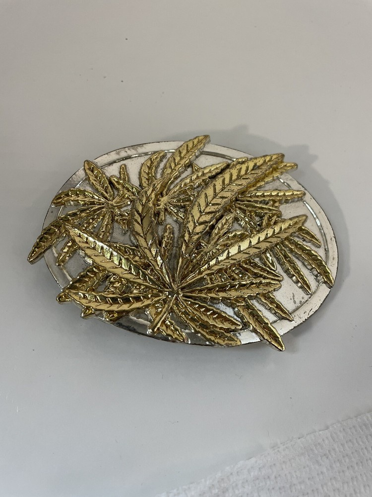 MARIJUANA POT LEAF Belt Buckle–used no marking