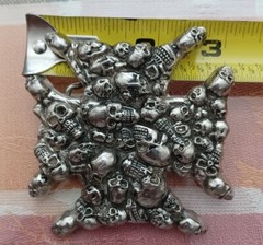 Skull & Cross Belt Buckle # 4640 Great American Products Texas Skulls