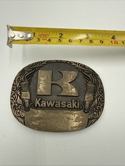 Vintage Kawasaki Solid Brass Belt buckle