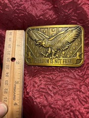 Freedom Is Not Free Eagle Stars Stripes Patriot 2014 Sponsor Belt Buckle