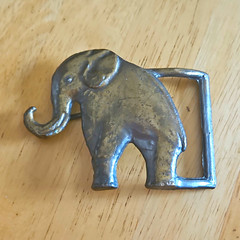 Vintagw Accurate 5245 Elephant Western Metal Belt Buckle Silver 1.5in Fit An
