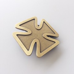 Vintage Bronze Plated Cross Belt Buckle Gurtelschnalle Boucle de ceinture