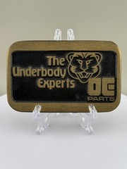 Solid Brass Mechanic Shop Belt Buckle DC Parts Garage Auto Underbody