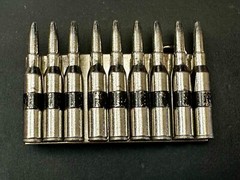 Gun Bullet&rsquo;s Shell Casing Chain Ammo Clip Figural Belt Buckle