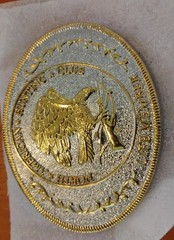 Vtg North American Hunting Club NAHC Life Member Gold-tone Belt Buckle
